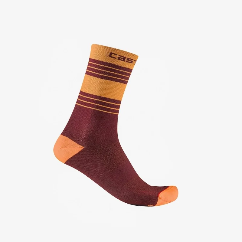 Achat Castelli Chaussettes Simbolo 15 violet bordeaux orange vif -Val de Loire Vélo Tours