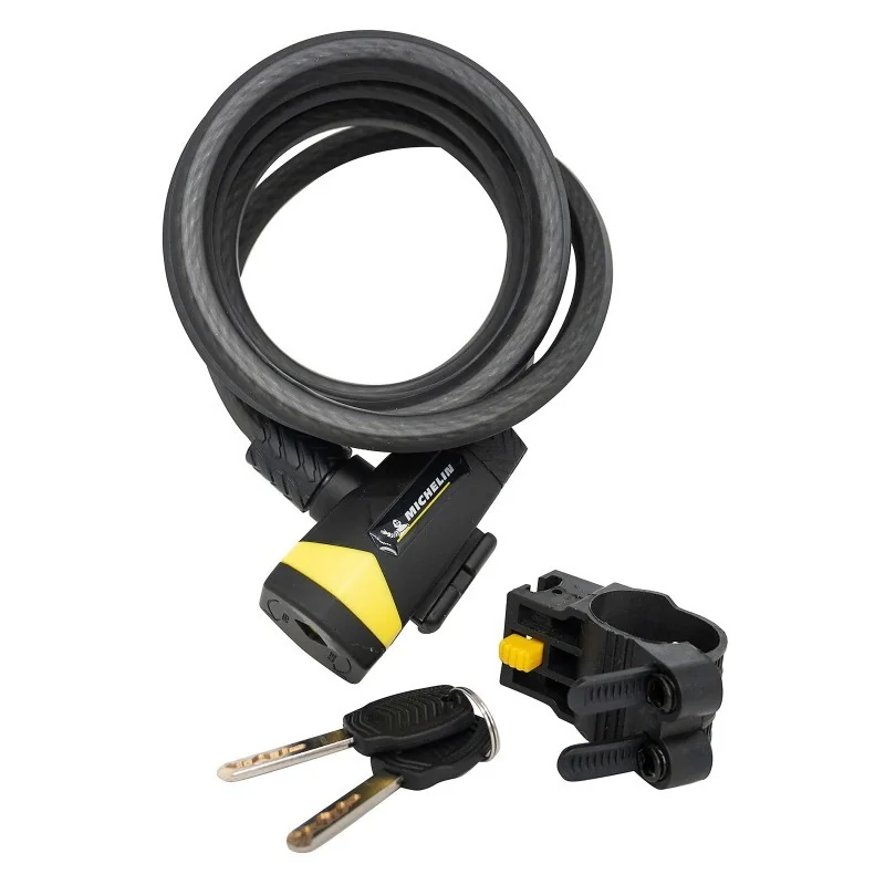 Achat Michelin Antivol spirale à clés 200 cm Ø 12 mm + support -Val de Loire Vélo Tours